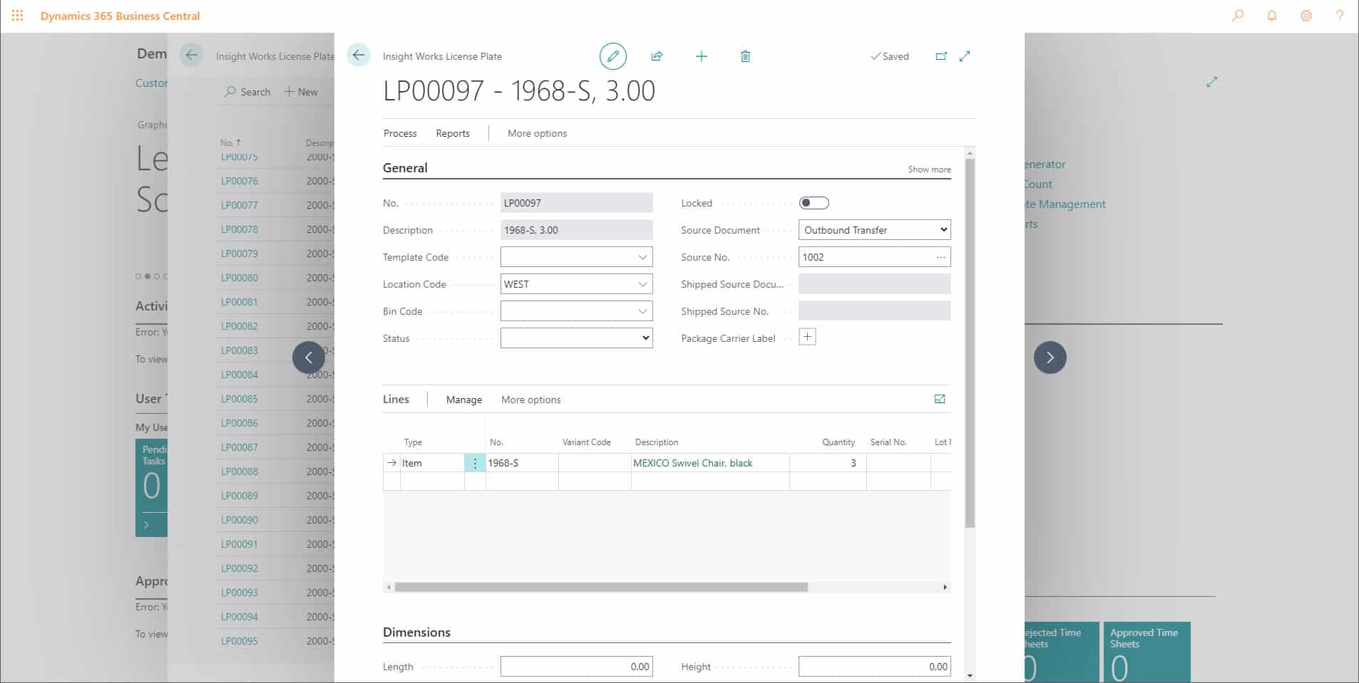 Pallet and container tracking Business Central