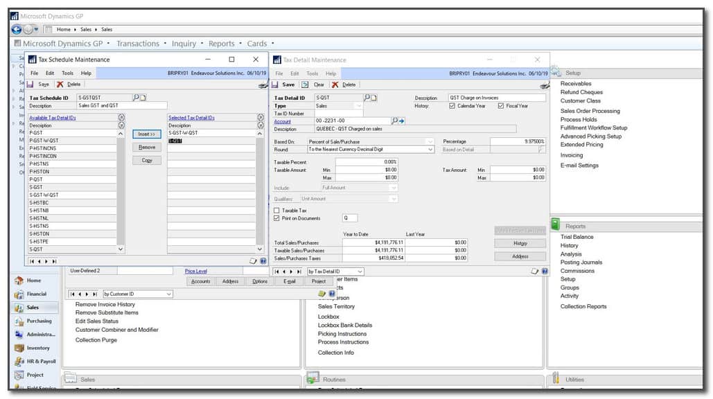 Microsoft Dynamics GP Screen